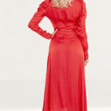 Bardot Fire Red Alivia Wrap Dress