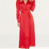 Bardot Fire Red Alivia Wrap Dress