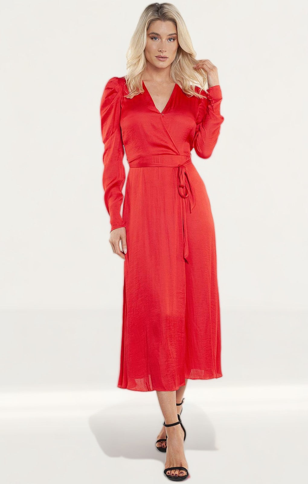 Bardot Fire Red Alivia Wrap Dress