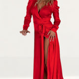 Bardot Fire Red Alivia Wrap Dress