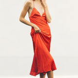 Bardot Fire Red Jassie Slip Dress