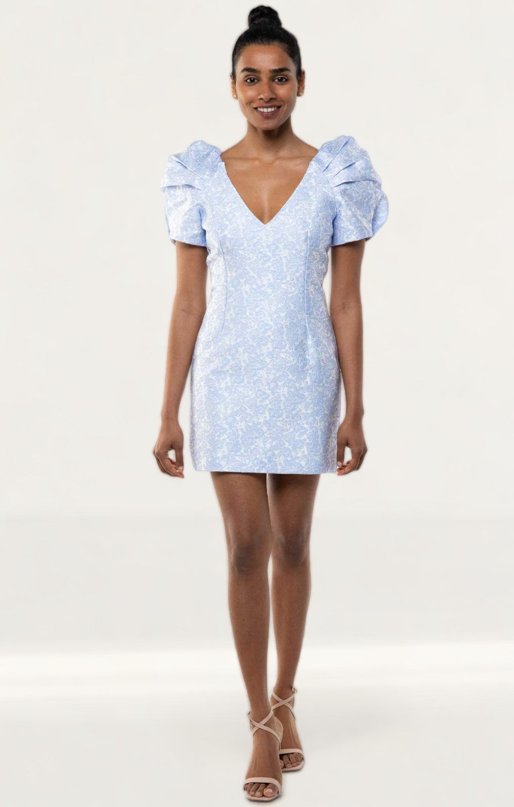 Bardot Floral Puff Sleeve Mini Dress