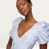 Bardot Floral Puff Sleeve Mini Dress