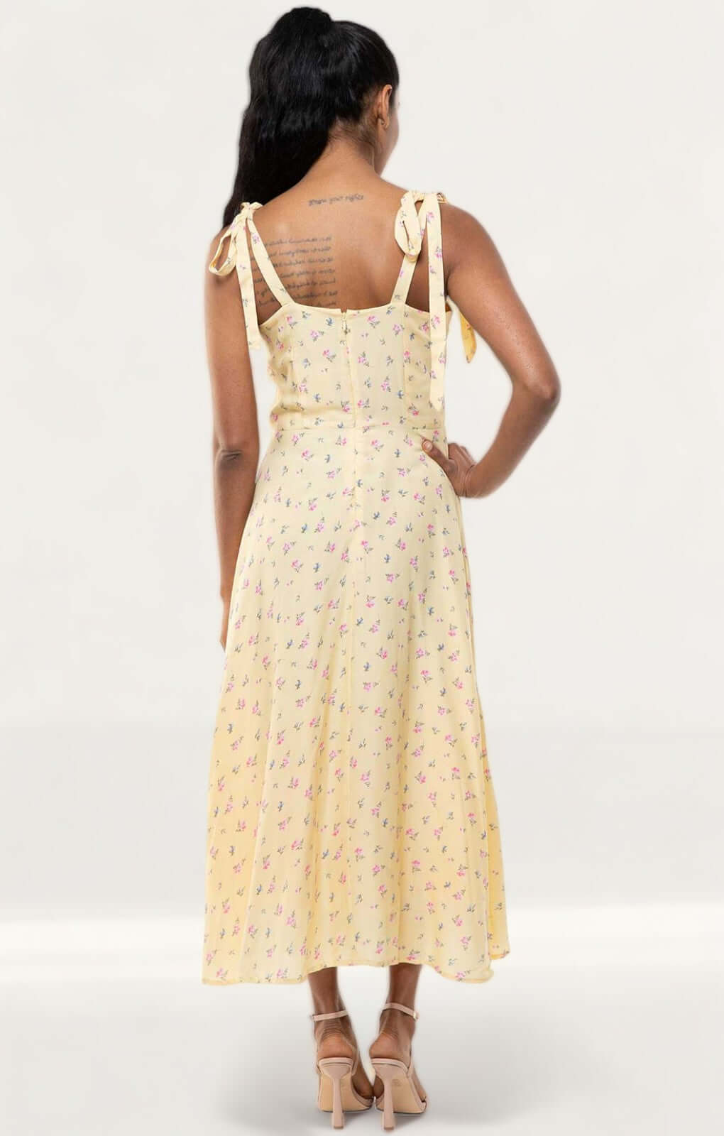 Bardot Midi Bow Tie Dress