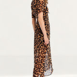 Bardot Midi Leopard Print Wrap Dress