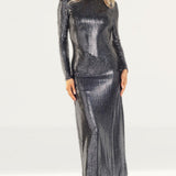 Bardot Mirror Dress In Silver Sequin