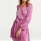 Bardot Pink Shine Bellissa Pleat Dress