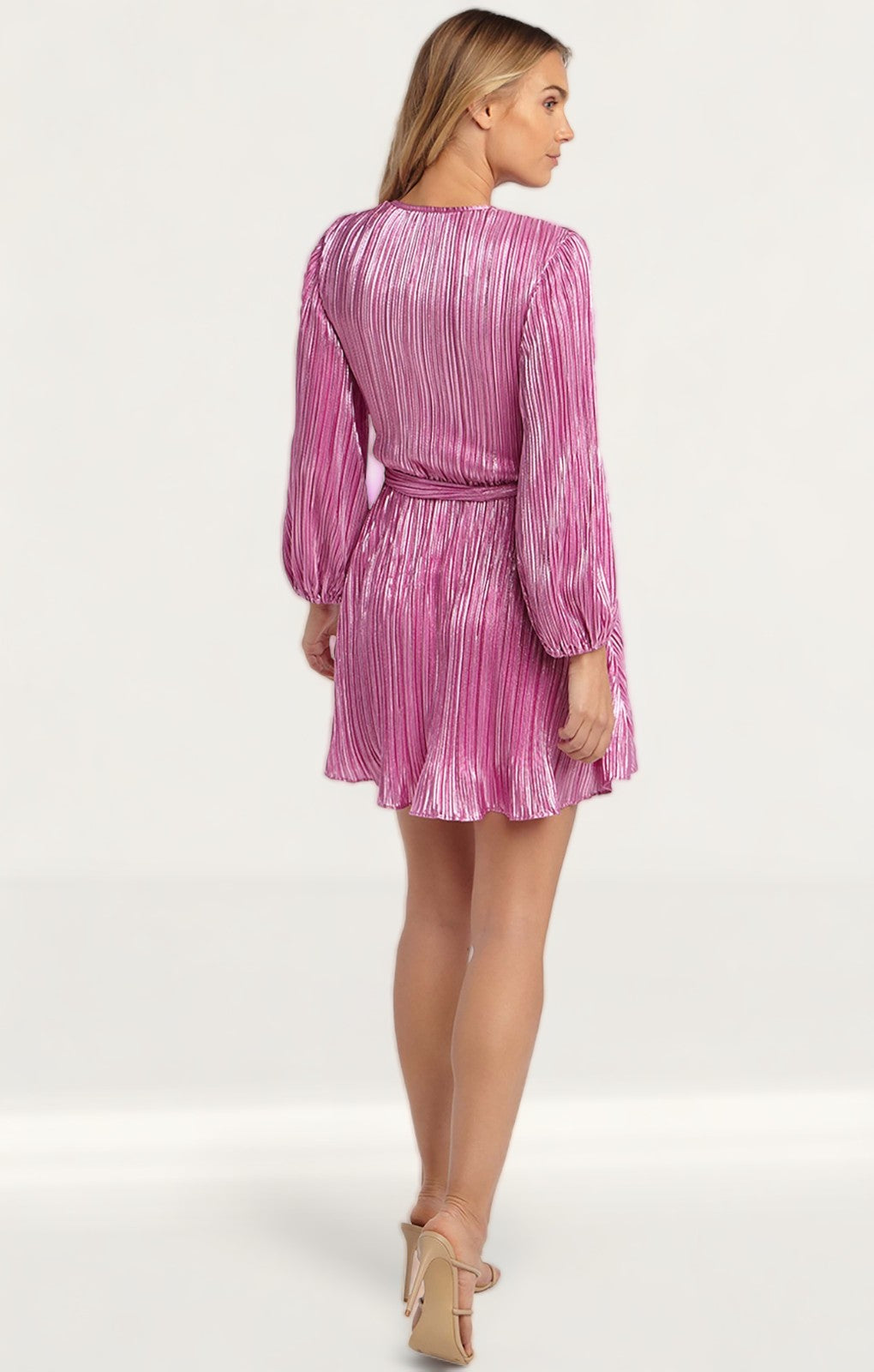 Bardot Pink Shine Bellissa Pleat Dress