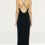 Bardot Strappy Navy Raven Dress