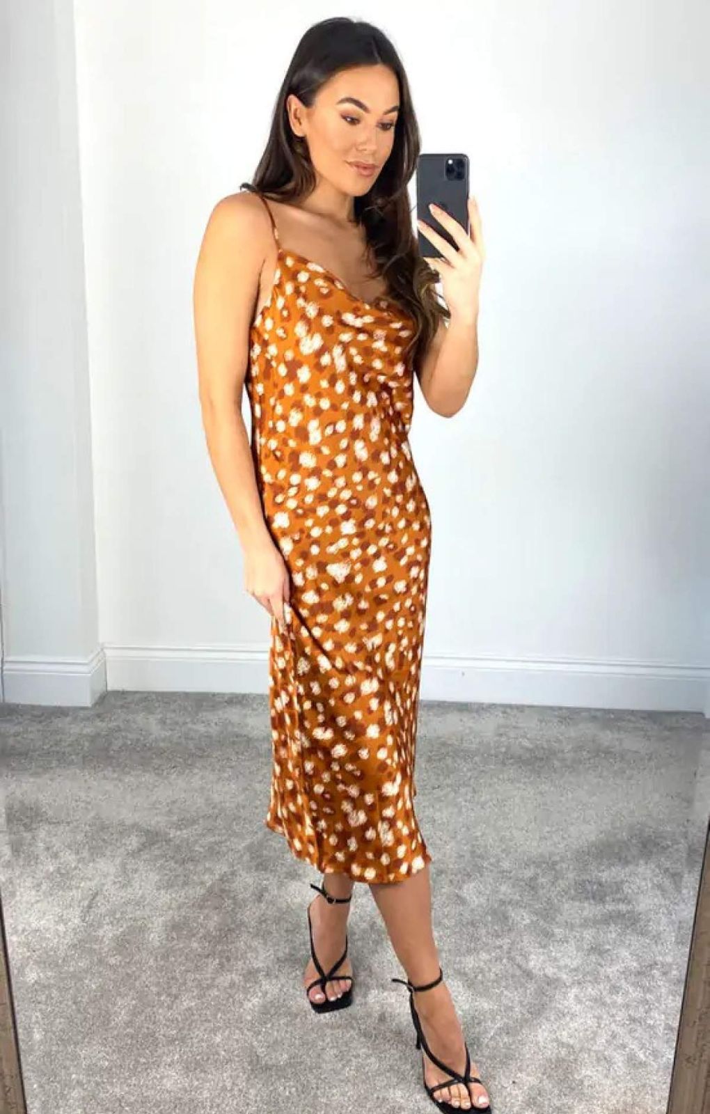 Bardot Sketched Spot Printed Slip Dress