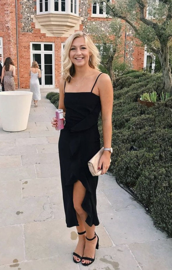 Bardot Black Midi Ruffle Dress