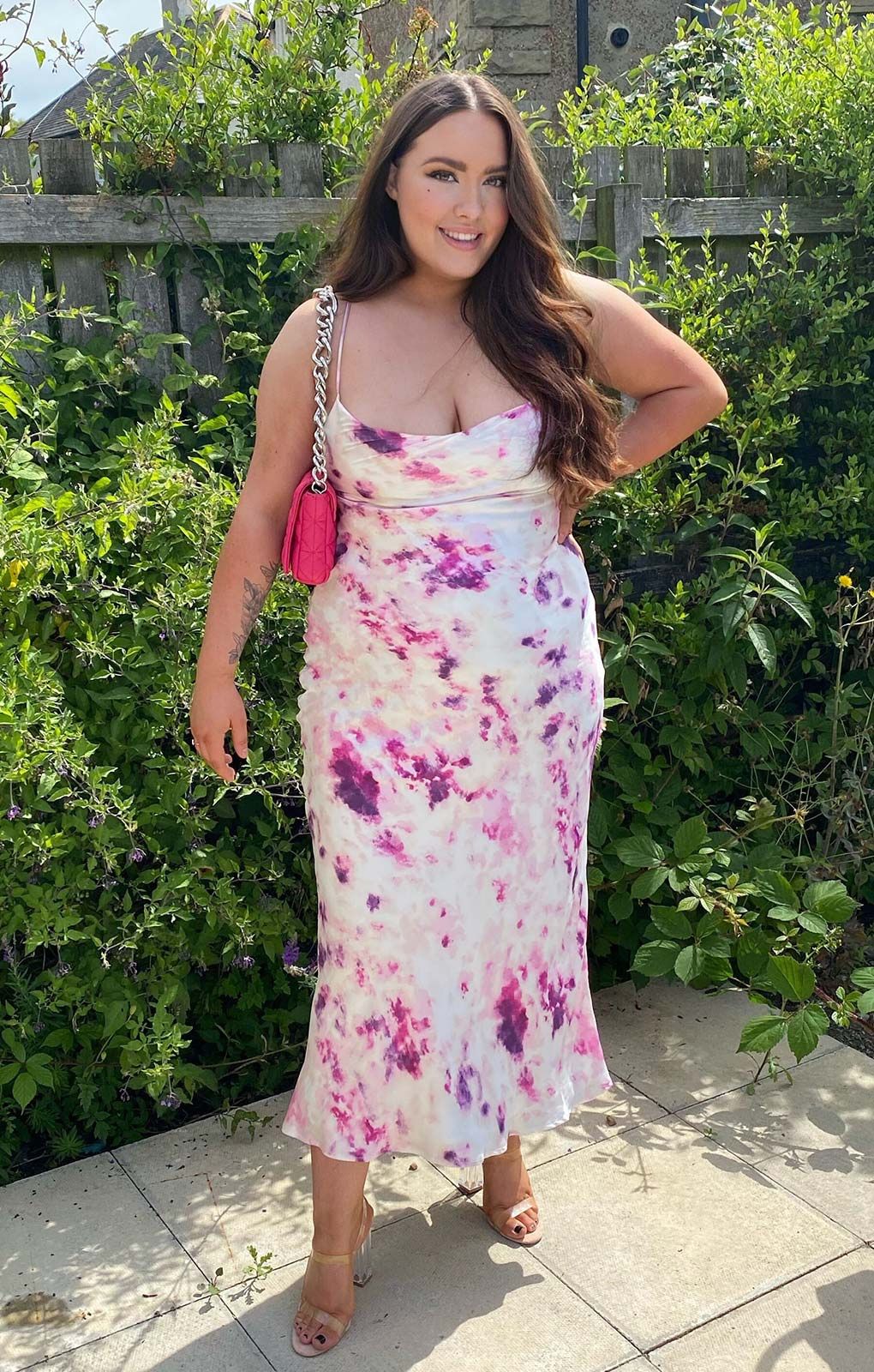 Bardot Purple Tie Dye Slip Dress
