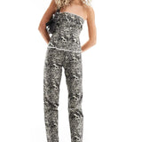 Basic Pleasure Mode Crowd Print Corset In Grey – tops by Basic Pleasure Mode, available to rent from Hirestreet