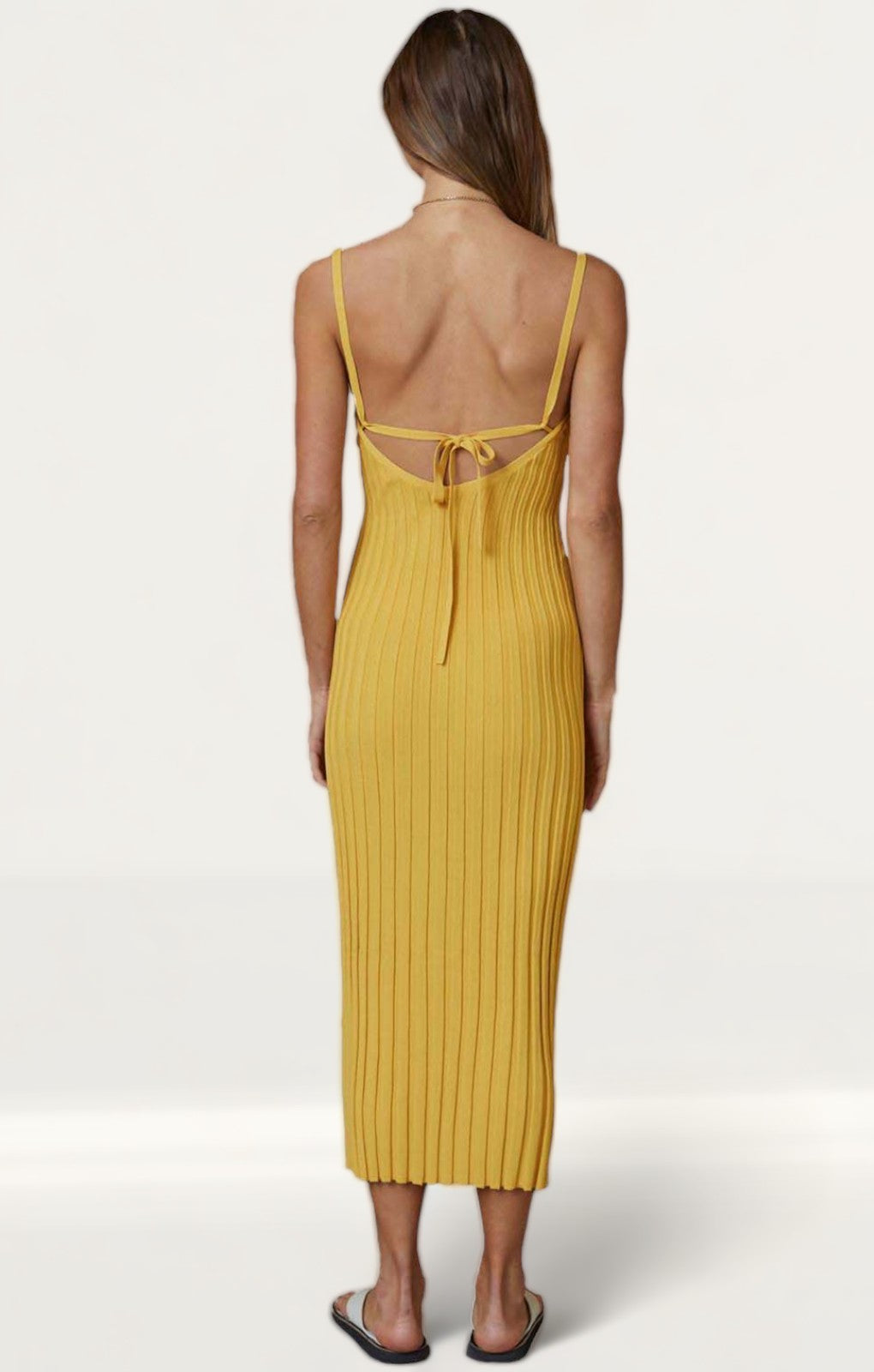 Bec + Bridge Yellow Antoinette Knit Midi Dress