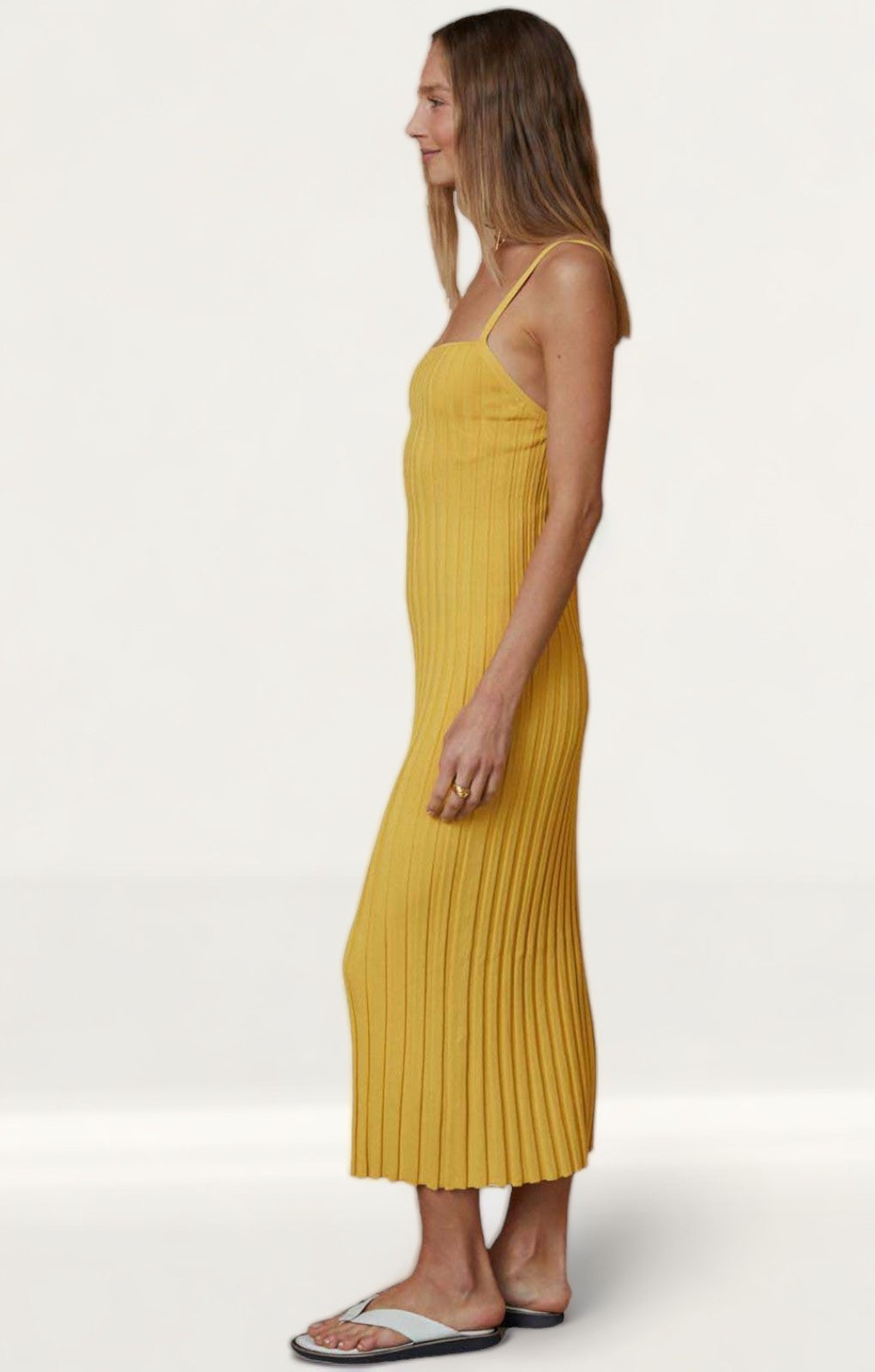 Bec + Bridge Yellow Antoinette Knit Midi Dress