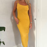 Bec + Bridge Yellow Antoinette Knit Midi Dress