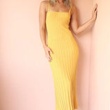Bec + Bridge Yellow Antoinette Knit Midi Dress