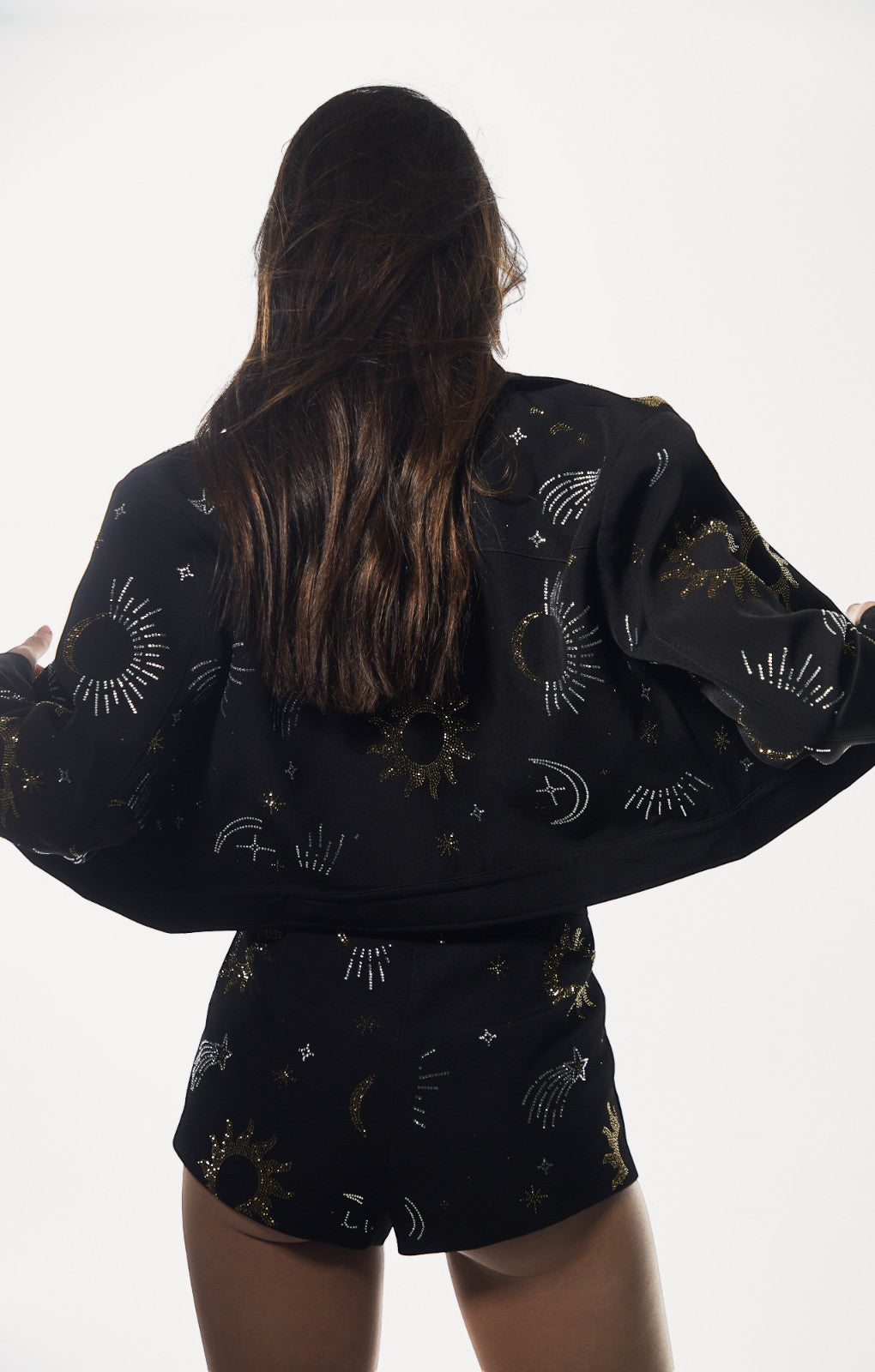 Nasty Gal Premium Diamante Celestial Trucker Jacket