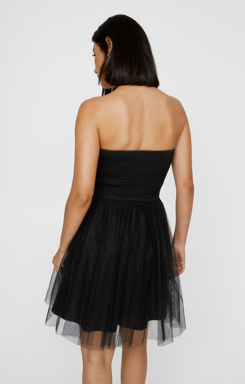 Nasty Gal Tulle Bandeau Double Bow Cut Out Skater Mini Dress