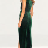 Bianca & Bridgett Emerald Lauren Maxi Thigh Split Velvet Dress product image