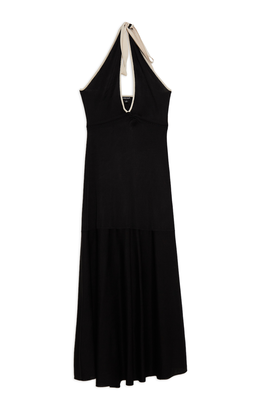 Karen Millen Slinky Knit Contrast Piping Halter Neck Maxi Dress