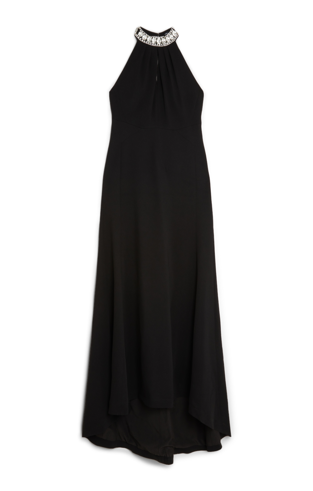 Karen Millen Crystal Embellished Halter Woven Maxi Dress