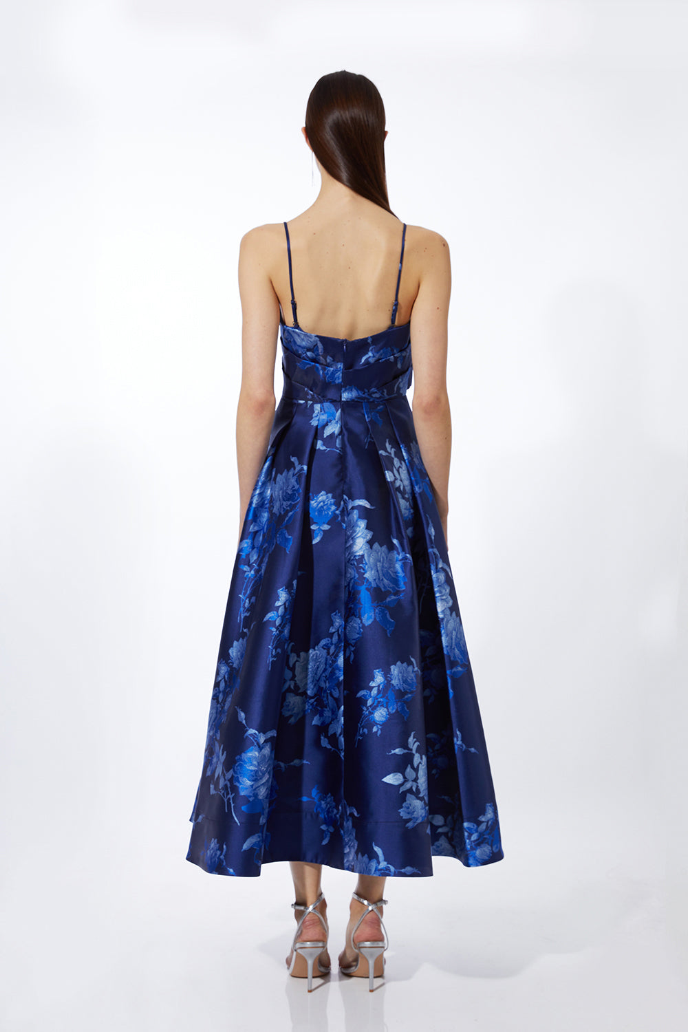 Karen Millen Jacquard Strapless Front Split Maxi Dress
