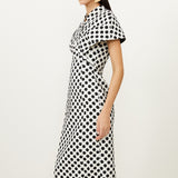 Karen Millen Tailored Jacquard Spot Midi Pencil Dress