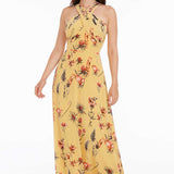Dress The Population Brenna Canary Multi Floral Maxi Dress