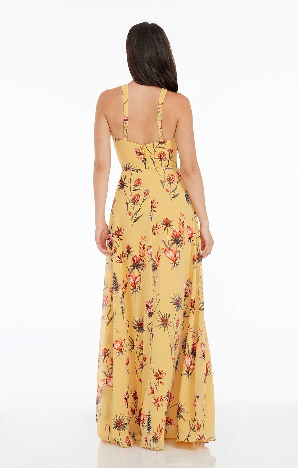Dress The Population Brenna Canary Multi Floral Maxi Dress