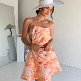 Talulah Camellia Rosetta Coral Print Mini Dress