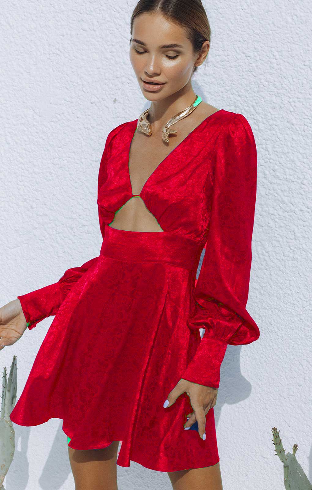 Seven Wonders Red Rosalia Mini Dress