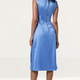 Closet London Blue Wrap A-Line Midi Dress