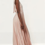 Closet London Blush Pleated Skirt Dress
