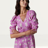 Closet London Pink Floral Print Panelled Midi Dress