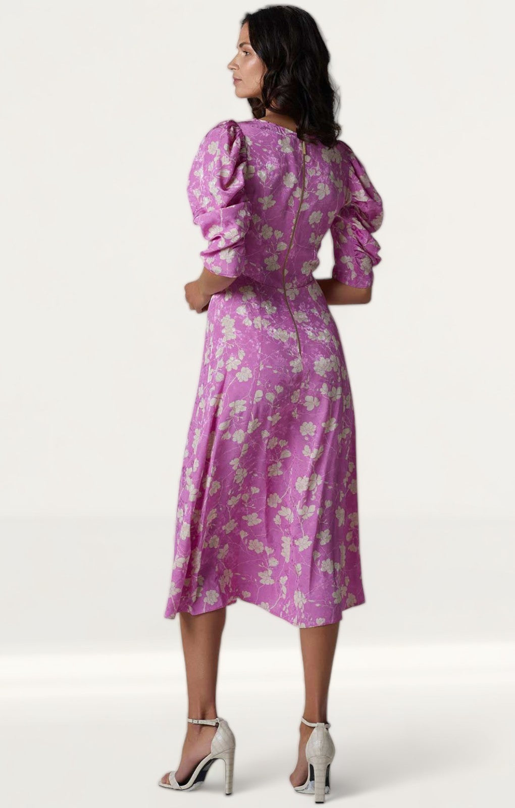 Closet London Pink Floral Print Panelled Midi Dress
