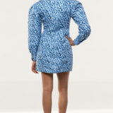 C/Meo Collective Indigo Leopard Good Love Mini Dress