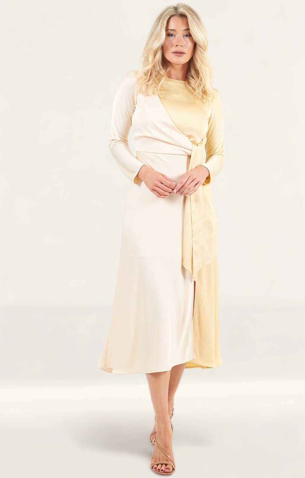 c meo collective sectional midi dress Influential LS Dress in Black by C/MEO Collective for Rent
