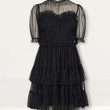 Coast Black Tulle Mini Dress