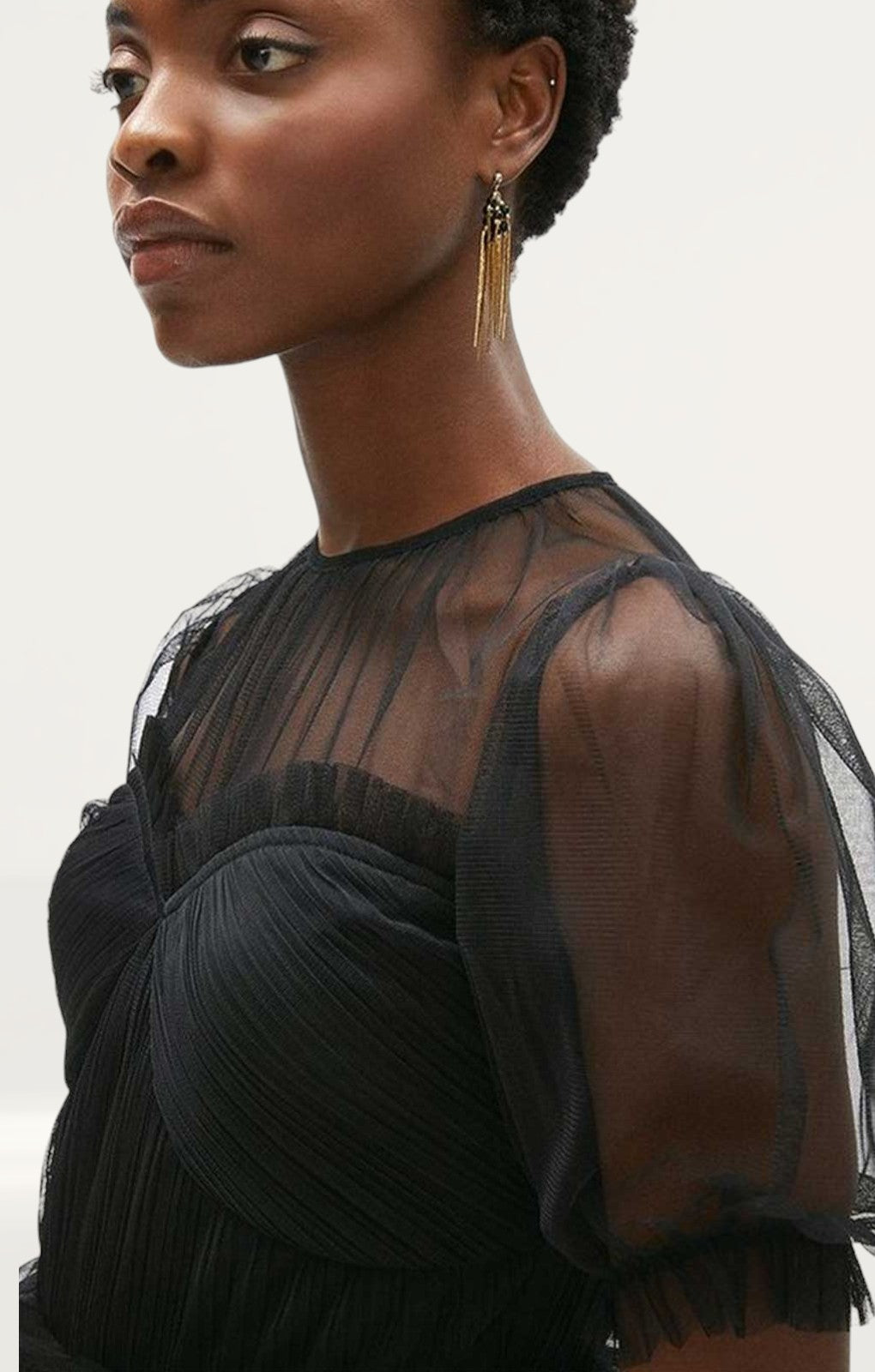 Coast Black Tulle Mini Dress