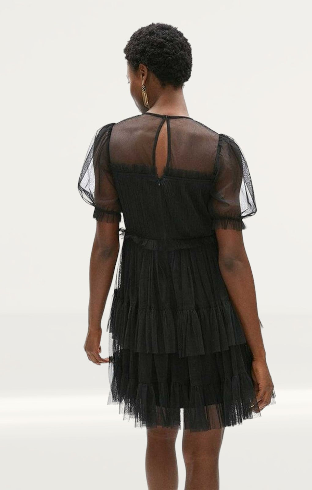 Coast Black Tulle Mini Dress