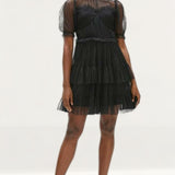 Coast Black Tulle Mini Dress
