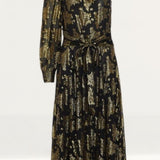 Coast Metallic One Shoulder Belted Dress