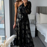 Coast Metallic One Shoulder Belted Dress