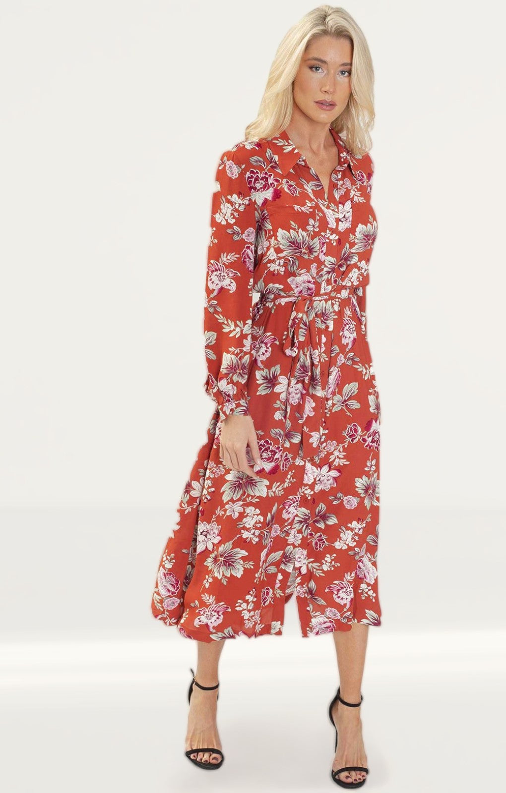 French Connection Aletta Crepe Midi Shirt Dress