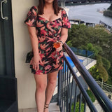 Talulah Black Floral Wrap Mini Dress