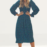 Little Mistress By Vogue Williams Long Sleeve Green Midaxi Dress