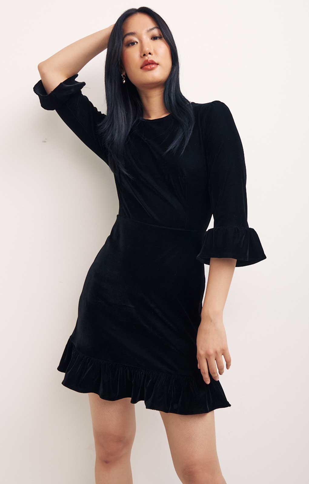 Nobody's Child Black Fleur Mini Dress