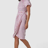 Closet London Cream Polka Dot Print Gathered Sleeve Midi Dress