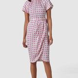 Closet London Cream Polka Dot Print Gathered Sleeve Midi Dress